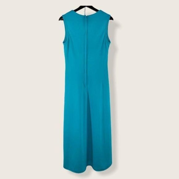 Vintage 60s Blue Full Length Casual House Dress Large - Picture 4 of 13